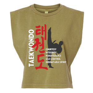 Taekwondo Tenets Martial Arts Graphic Tee Garment-Dyed Women's Muscle Tee