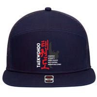 Taekwondo Tenets Martial Arts Graphic Tee 7 Panel Mesh Trucker Snapback Hat