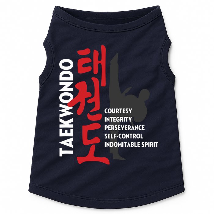 Taekwondo Tenets Martial Arts Graphic Tee Doggie Tank