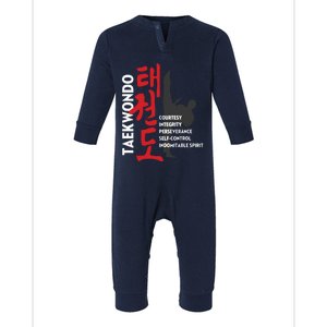 Taekwondo Tenets Martial Arts Graphic Tee Infant Fleece One Piece