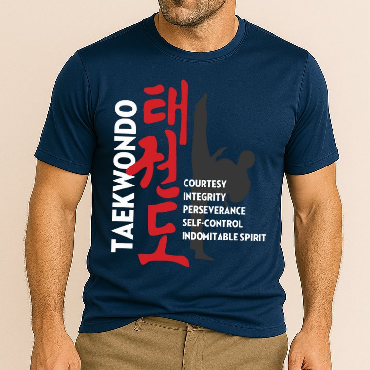 Taekwondo Tenets Martial Arts Graphic Tee Cooling Performance Crew T-Shirt