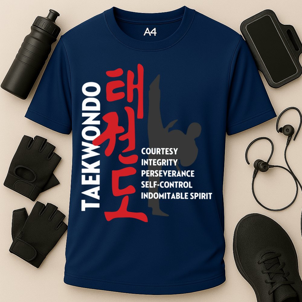 Taekwondo Tenets Martial Arts Graphic Tee Cooling Performance Crew T-Shirt