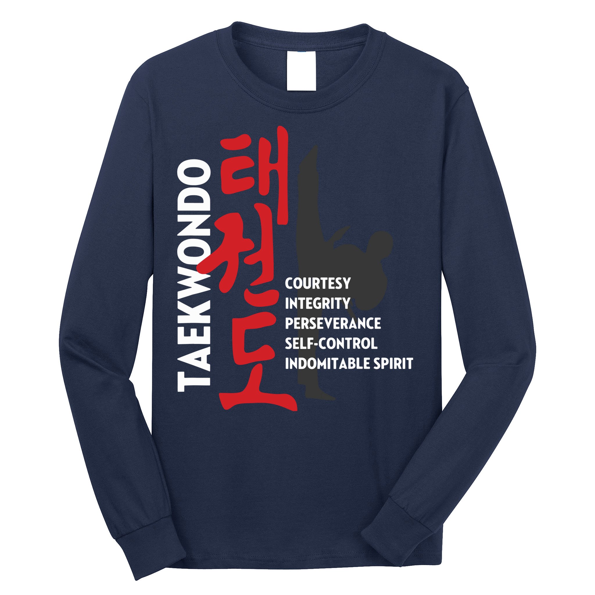 Taekwondo Tenets Martial Arts Graphic Tee Long Sleeve Shirt