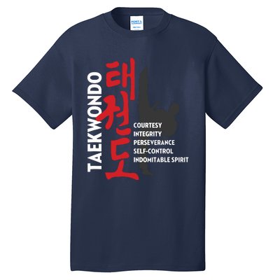 Taekwondo Tenets Martial Arts Graphic Tee Tall T-Shirt