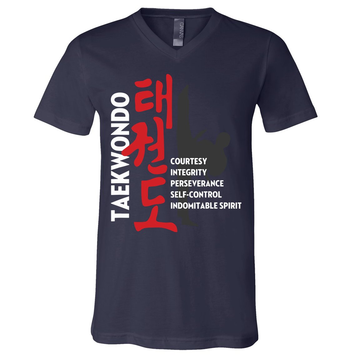Taekwondo Tenets Martial Arts Graphic Tee V-Neck T-Shirt