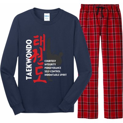 Taekwondo Tenets Martial Arts Graphic Tee Long Sleeve Pajama Set