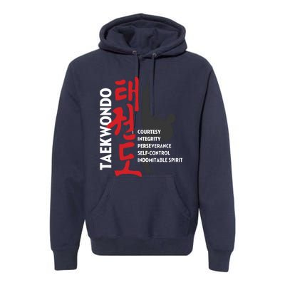 Taekwondo Tenets Martial Arts Graphic Tee Premium Hoodie