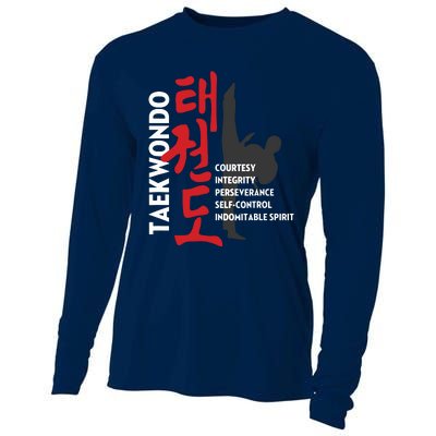 Taekwondo Tenets Martial Arts Graphic Tee Cooling Performance Long Sleeve Crew