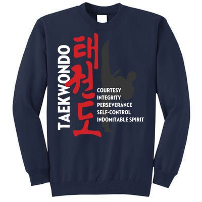 Taekwondo Tenets Martial Arts Graphic Tee Tall Sweatshirt