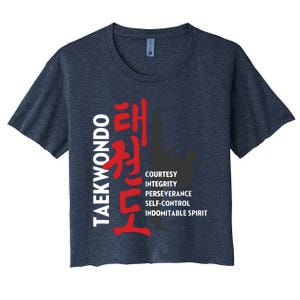 Taekwondo Tenets Martial Arts Graphic Tee Women's Crop Top Tee