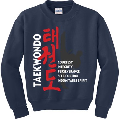 Taekwondo Tenets Martial Arts Graphic Tee Kids Sweatshirt