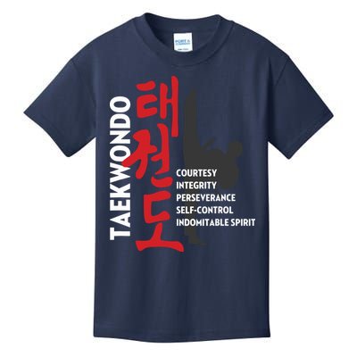 Taekwondo Tenets Martial Arts Graphic Tee Kids T-Shirt