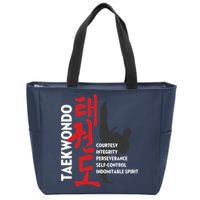 Taekwondo Tenets Martial Arts Graphic Tee Zip Tote Bag