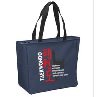 Taekwondo Tenets Martial Arts Graphic Tee Zip Tote Bag