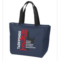 Taekwondo Tenets Martial Arts Graphic Tee Zip Tote Bag