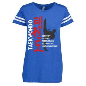 Taekwondo Tenets Martial Arts Graphic Tee Enza Ladies Jersey Football T-Shirt