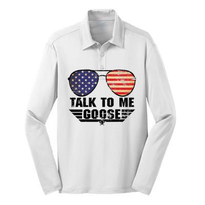 Talk To Me Goose Silk Touch Performance Long Sleeve Polo