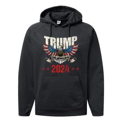 Team Trump Maga Trump Support Republican Gift Performance Fleece Hoodie