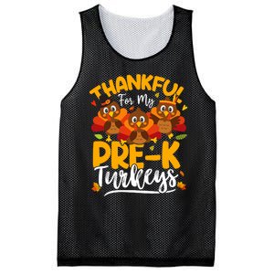 Thanksgiving Thankful My Pre K Turkeys Pre K Teacher Student Mesh Reversible Basketball Jersey Tank