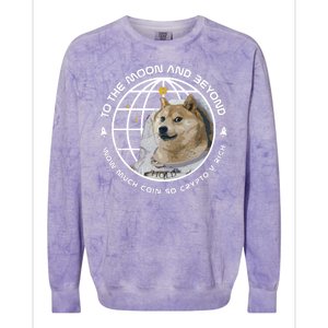 To The Moon And Beyond Doge Coin Crypto Colorblast Crewneck Sweatshirt