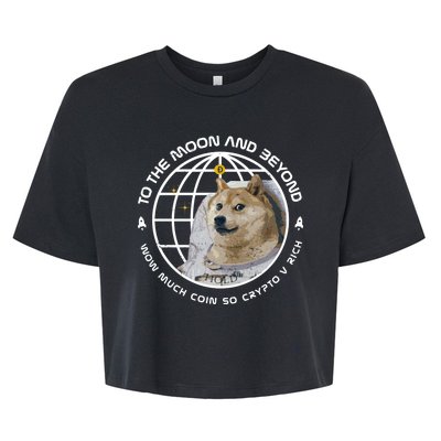 To The Moon And Beyond Doge Coin Crypto Bella+Canvas Jersey Crop Tee