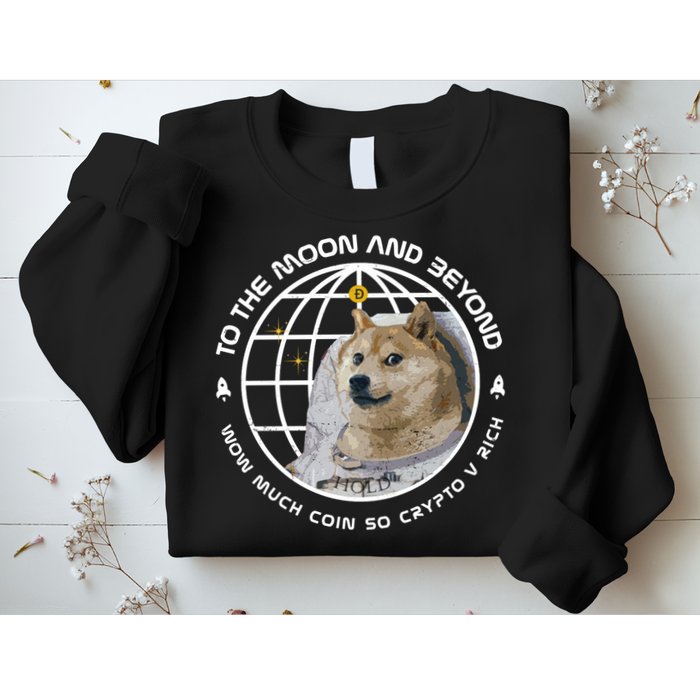 To The Moon And Beyond Doge Coin Crypto Sweatshirt