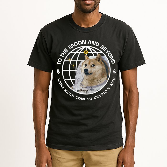 To The Moon And Beyond Doge Coin Crypto Tall T-Shirt