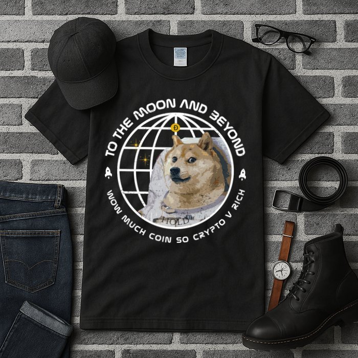To The Moon And Beyond Doge Coin Crypto Tall T-Shirt