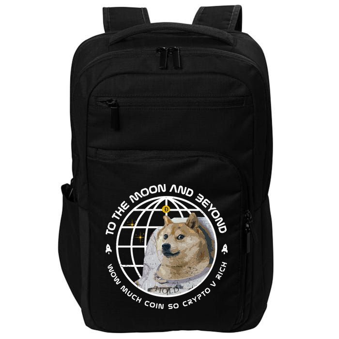 To The Moon And Beyond Doge Coin Crypto Impact Tech Backpack