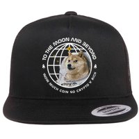To The Moon And Beyond Doge Coin Crypto Flat Bill Trucker Hat
