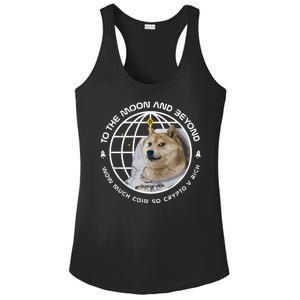 To The Moon And Beyond Doge Coin Crypto Ladies PosiCharge Competitor Racerback Tank