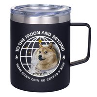 To The Moon And Beyond Doge Coin Crypto 12oz Stainless Steel Coffee Mug