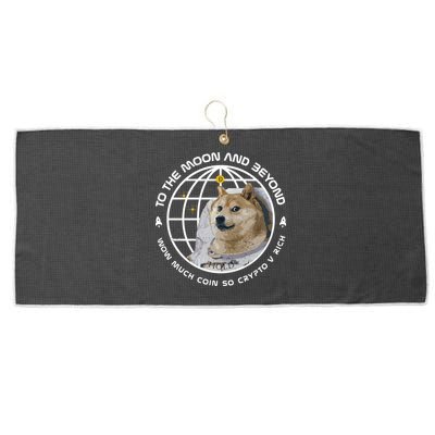 To The Moon And Beyond Doge Coin Crypto Large Microfiber Waffle Golf Towel