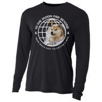 To The Moon And Beyond Doge Coin Crypto Cooling Performance Long Sleeve Crew