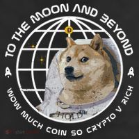 To The Moon And Beyond Doge Coin Crypto 25L Jumbo Tote