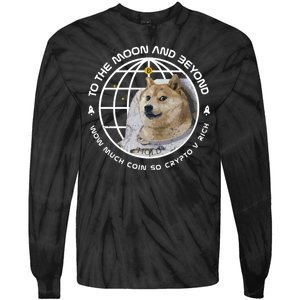 To The Moon And Beyond Doge Coin Crypto Tie-Dye Long Sleeve Shirt