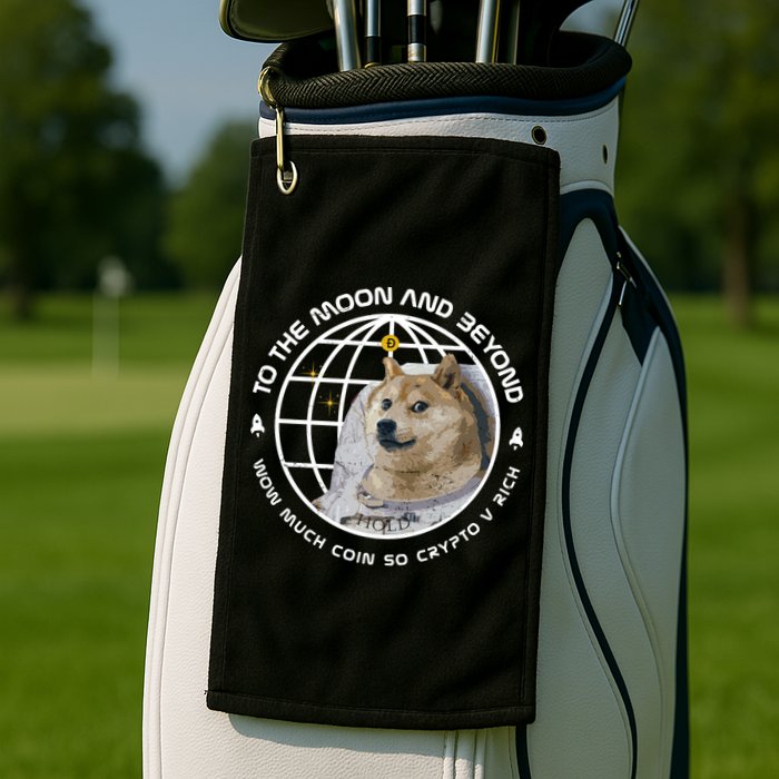 To The Moon And Beyond Doge Coin Crypto Golf Towel