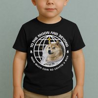 To The Moon And Beyond Doge Coin Crypto Toddler T-Shirt