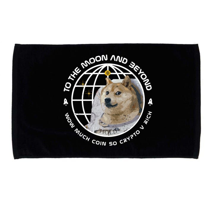 To The Moon And Beyond Doge Coin Crypto Microfiber Hand Towel
