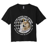 To The Moon And Beyond Doge Coin Crypto Crop Top