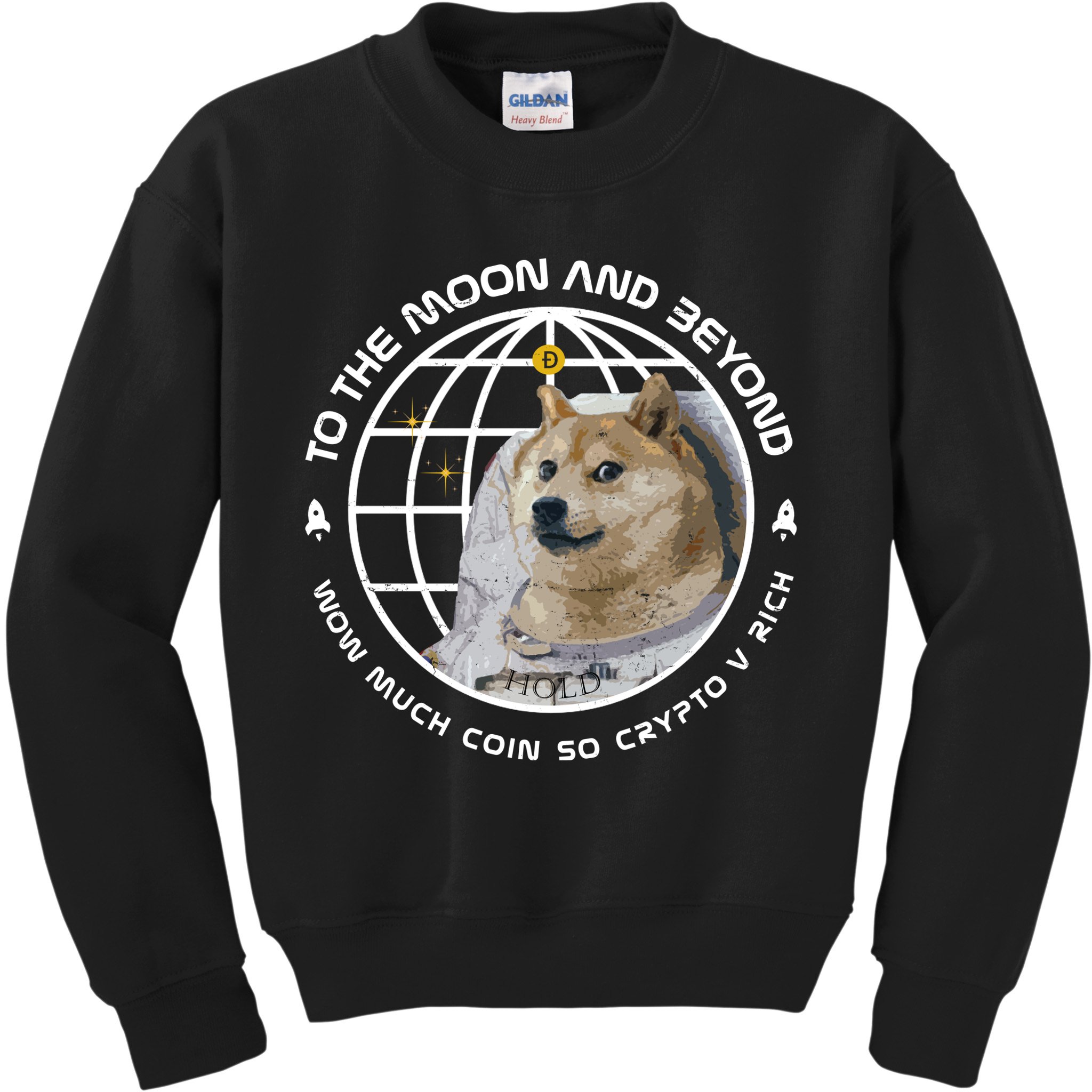 To The Moon And Beyond Doge Coin Crypto Kids Sweatshirt