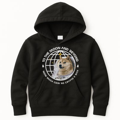 To The Moon And Beyond Doge Coin Crypto Kids Hoodie