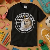 To The Moon And Beyond Doge Coin Crypto Kids T-Shirt