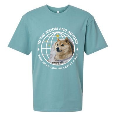 To The Moon And Beyond Doge Coin Crypto Sueded Cloud Jersey T-Shirt