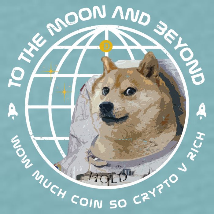 To The Moon And Beyond Doge Coin Crypto Sueded Cloud Jersey T-Shirt