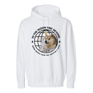 To The Moon And Beyond Doge Coin Crypto Garment-Dyed Fleece Hoodie