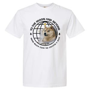 To The Moon And Beyond Doge Coin Crypto Garment-Dyed Heavyweight T-Shirt