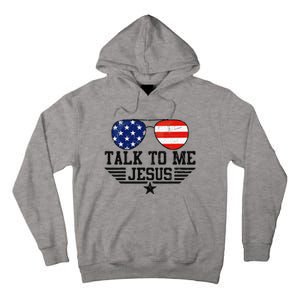 Talk To me Jesus Glasses Usa Flag Tall Hoodie