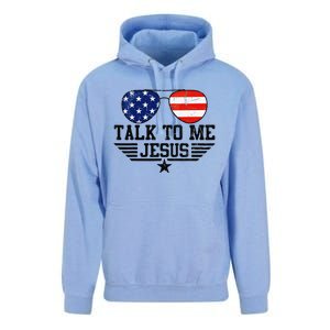 Talk To me Jesus Glasses Usa Flag Unisex Surf Hoodie