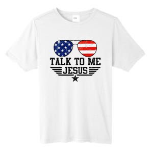 Talk To me Jesus Glasses Usa Flag Tall Fusion ChromaSoft Performance T-Shirt